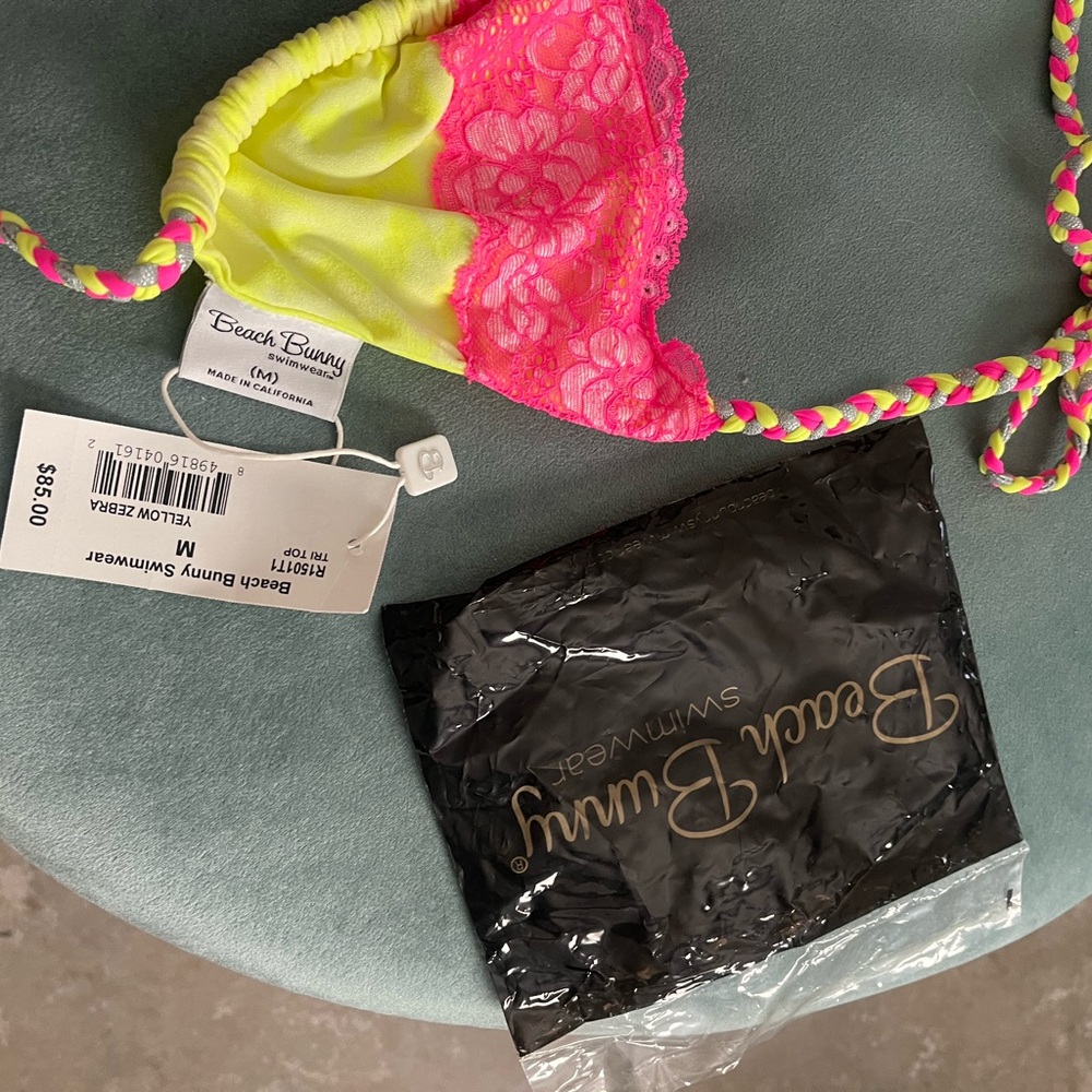 Beach Bunny Neon Yellow and Pink Lace Bikini Set BRAND NEW WITH TAGS - Picture 7 of 10